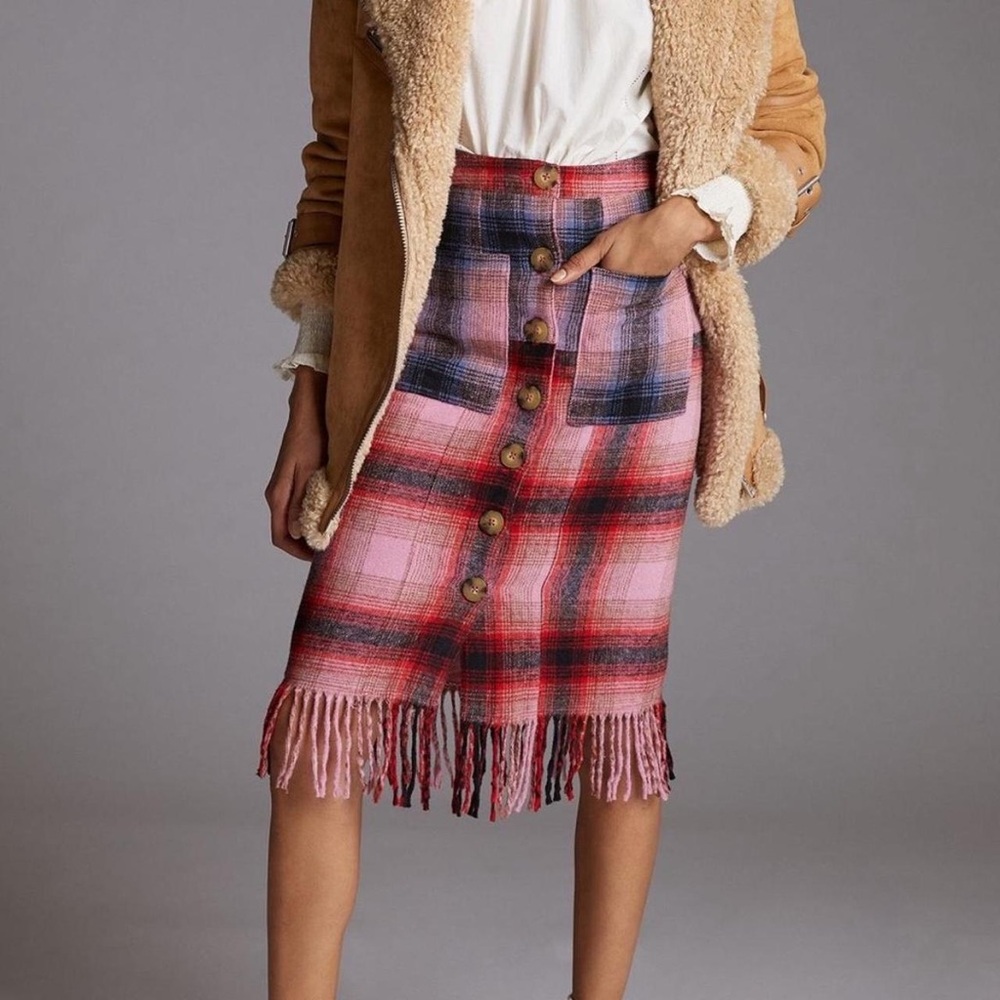 Anthropologie Maeve Plaid Skirt
